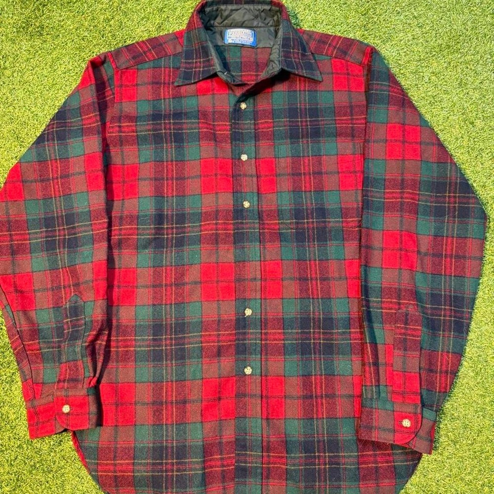 Pendleton Virgin Wool Plaid Shirt Size Medium